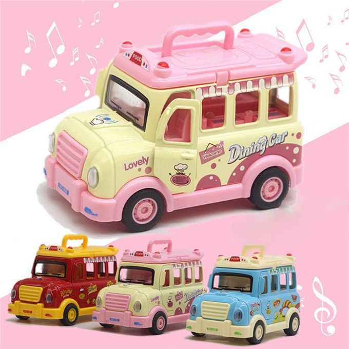 1/32 Cartoon Fast Food Truck Simulation Model Vehicle-Blue