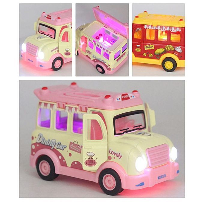 1/32 Cartoon Fast Food Truck Simulation Model Vehicle-Blue