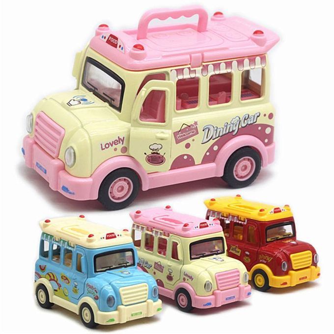 1/32 Cartoon Fast Food Truck Simulation Model Vehicle-Blue