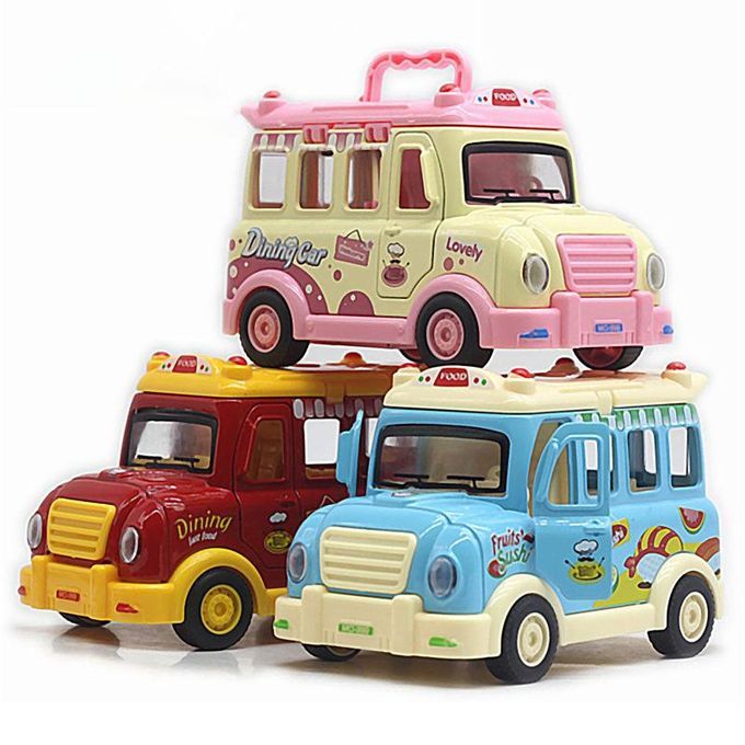 1/32 Cartoon Fast Food Truck Simulation Model Vehicle-Blue