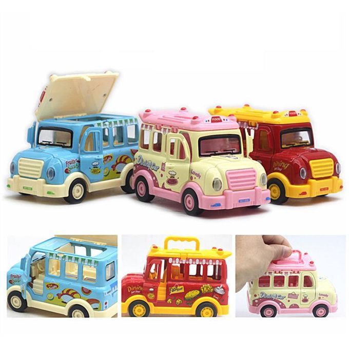 1/32 Cartoon Fast Food Truck Simulation Model Vehicle-Blue