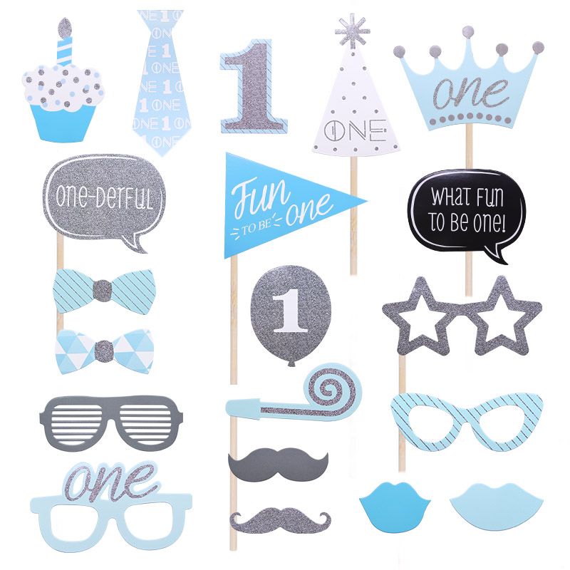 I Am 1 Today 1st Banner Paper Birthday Bunting One Year Old Baby Boys-Photo Props