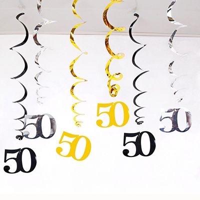 6pcs/pack Numeral Ral 18 21 30 40 50 60 70 80 90 Years Old-50th Birthday
