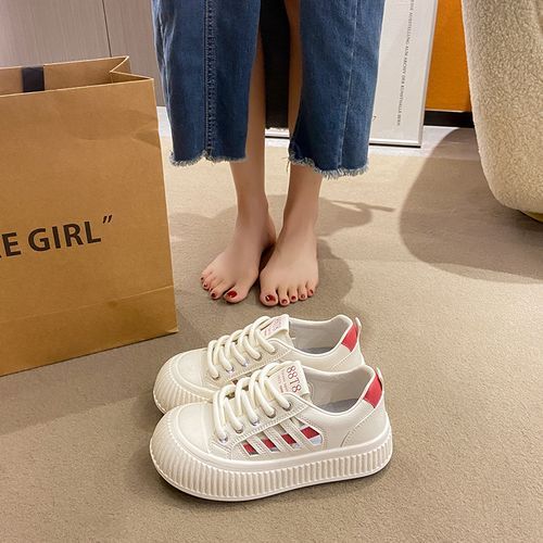 Trendy Sports Shoes Women's Flat Sneakers White Sneakers For Ladies