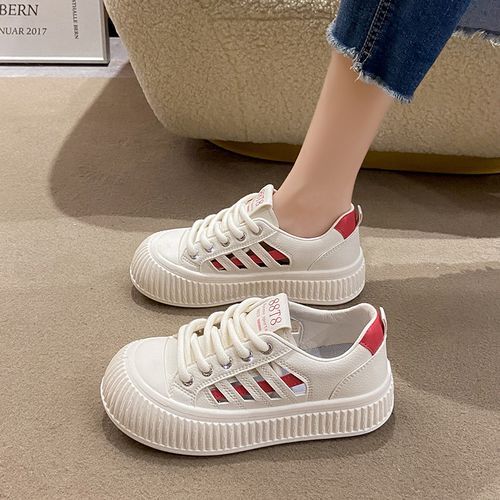 Trendy Sports Shoes Women's Flat Sneakers White Sneakers For Ladies