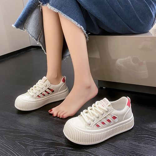 Trendy Sports Shoes Women's Flat Sneakers White Sneakers For Ladies