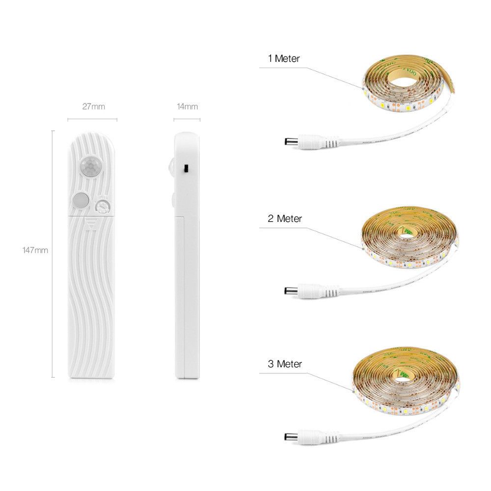 1/2/3M PIR Activated Motion Sensor LED Strip SMD 2835 Light