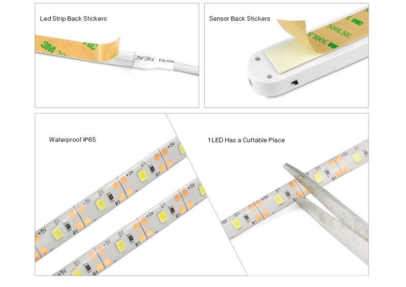 1/2/3M PIR Activated Motion Sensor LED Strip SMD 2835 Light