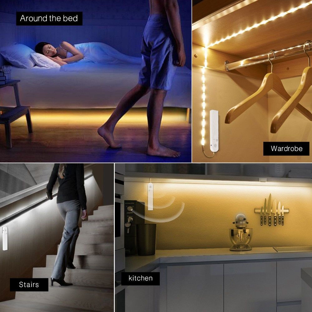 1/2/3M PIR Activated Motion Sensor LED Strip SMD 2835 Light