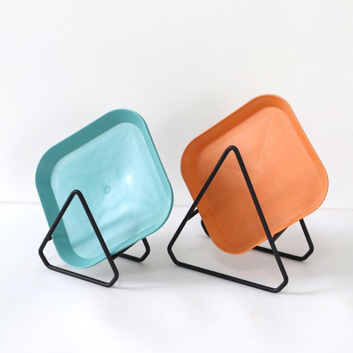 Bowl Storage Rack Bowl Dish Storage Rack Triangular Draining Stand Black
