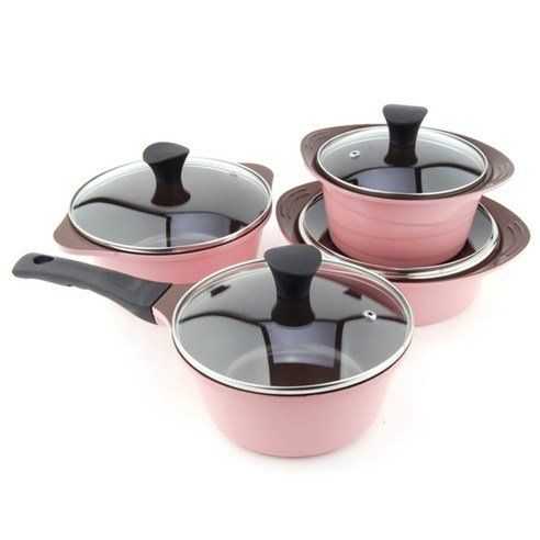 Kitchen Art Bone Ceramic Pot Set Of 4 Pink