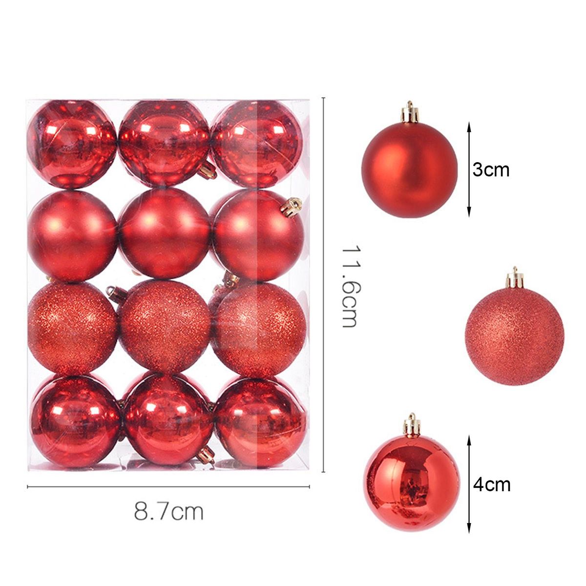 24Pcs Christmas Balls Bright Color Matte Finish-Rose Gold