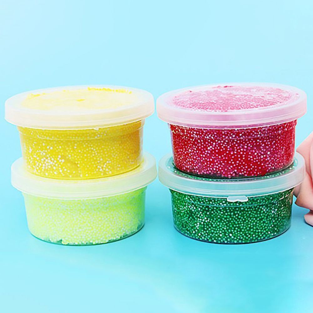 12Pcs Clear Slime Storage Round Plastic Box Container Foam Ball Cups With Lids-Clear