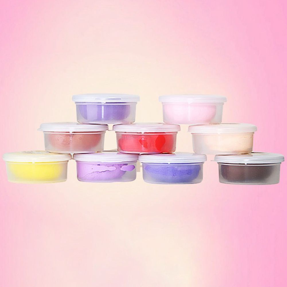 12Pcs Clear Slime Storage Round Plastic Box Container Foam Ball Cups With Lids-Clear