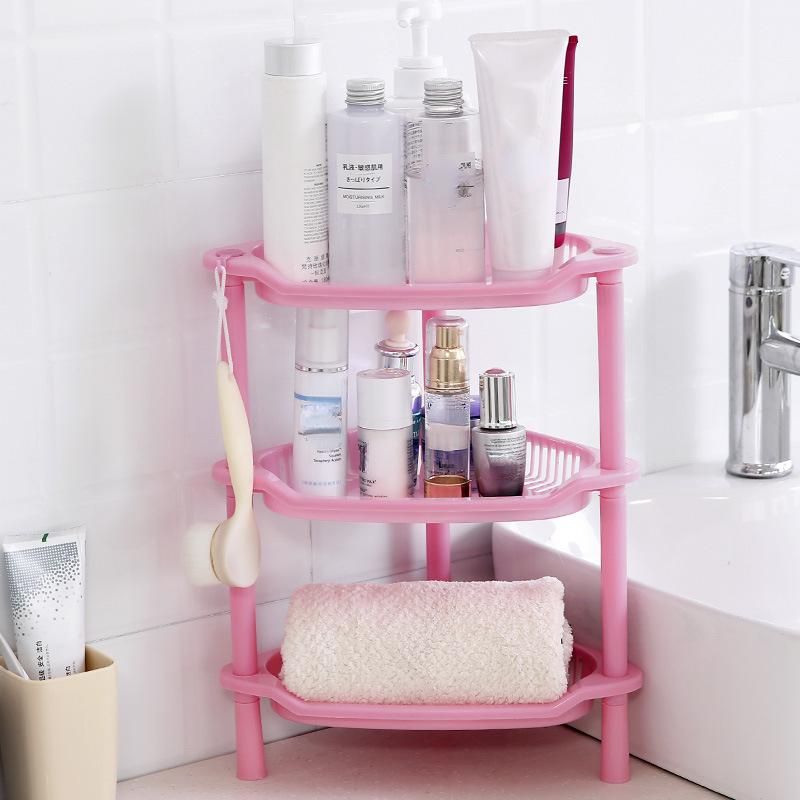 3-Layers Kitchen Storage Rack Shelve Plastic embled Sundries Food Sh Dish Holder Bathroom Organizer Accessories