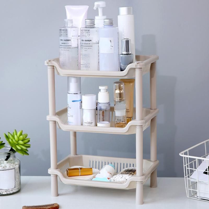 3-Layers Kitchen Storage Rack Shelve Plastic embled Sundries Food Sh Dish Holder Bathroom Organizer Accessories