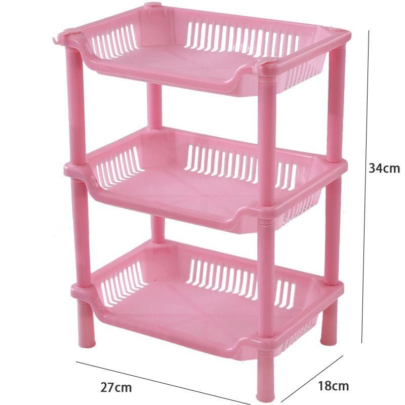 3-Layers Kitchen Storage Rack Shelve Plastic embled Sundries Food Sh Dish Holder Bathroom Organizer Accessories