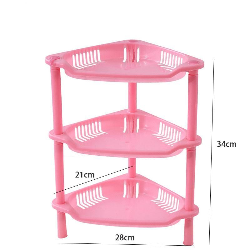 3-Layers Kitchen Storage Rack Shelve Plastic embled Sundries Food Sh Dish Holder Bathroom Organizer Accessories