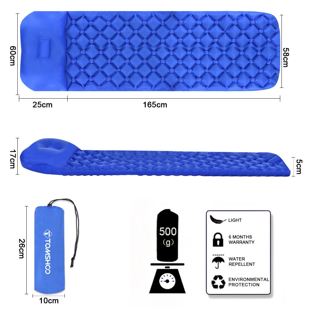 Camping Sleeping Pad With Pillow Ultralight