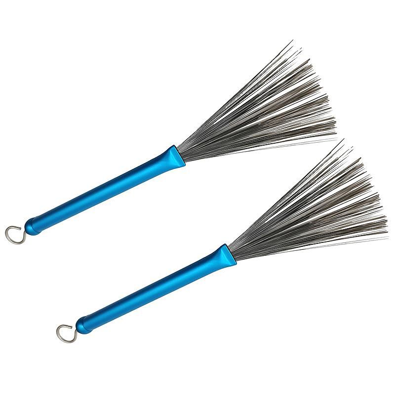 1 Set New Aluminum Alloy Handle Retractable Loop End Wire Brushes Drum Sticks for Jazz Drum Stick Musical Accessories,Blue