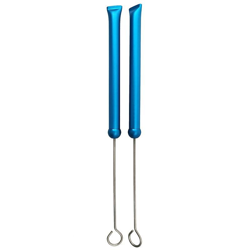 1 Set New Aluminum Alloy Handle Retractable Loop End Wire Brushes Drum Sticks for Jazz Drum Stick Musical Accessories,Blue