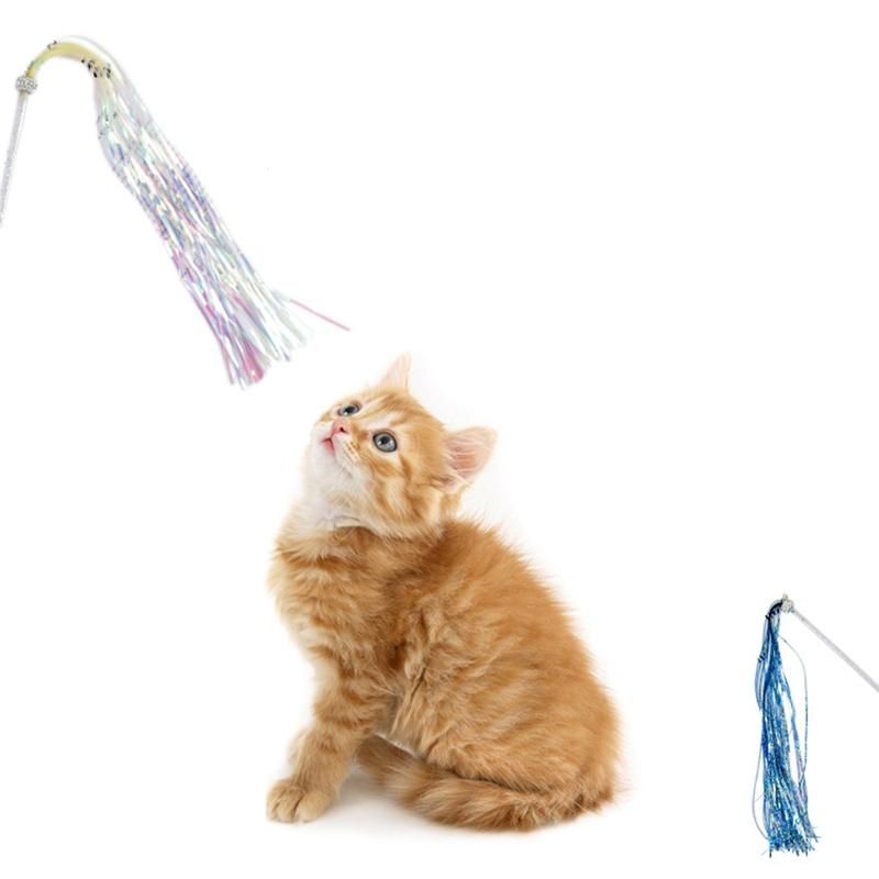 Funny Cat Sticks Fringed Diamond Ring Paper Bells Long Rod
