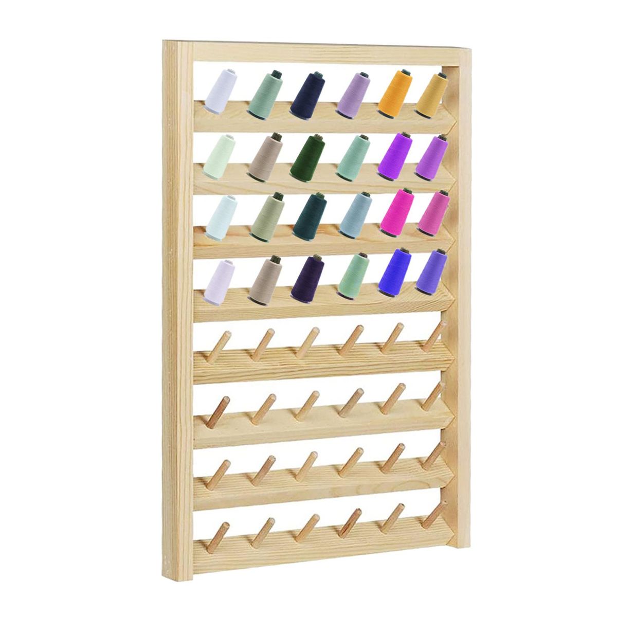 Wall Door Mount Thread Holder Organizer Storage Knitting Accs 48 Spool