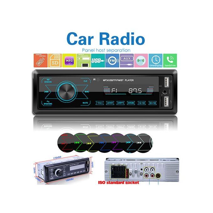 Touch Screen Dual USB Car Bluetooth MP3 Player Colorful Lights Card U Disk Radio All-in-one Machine