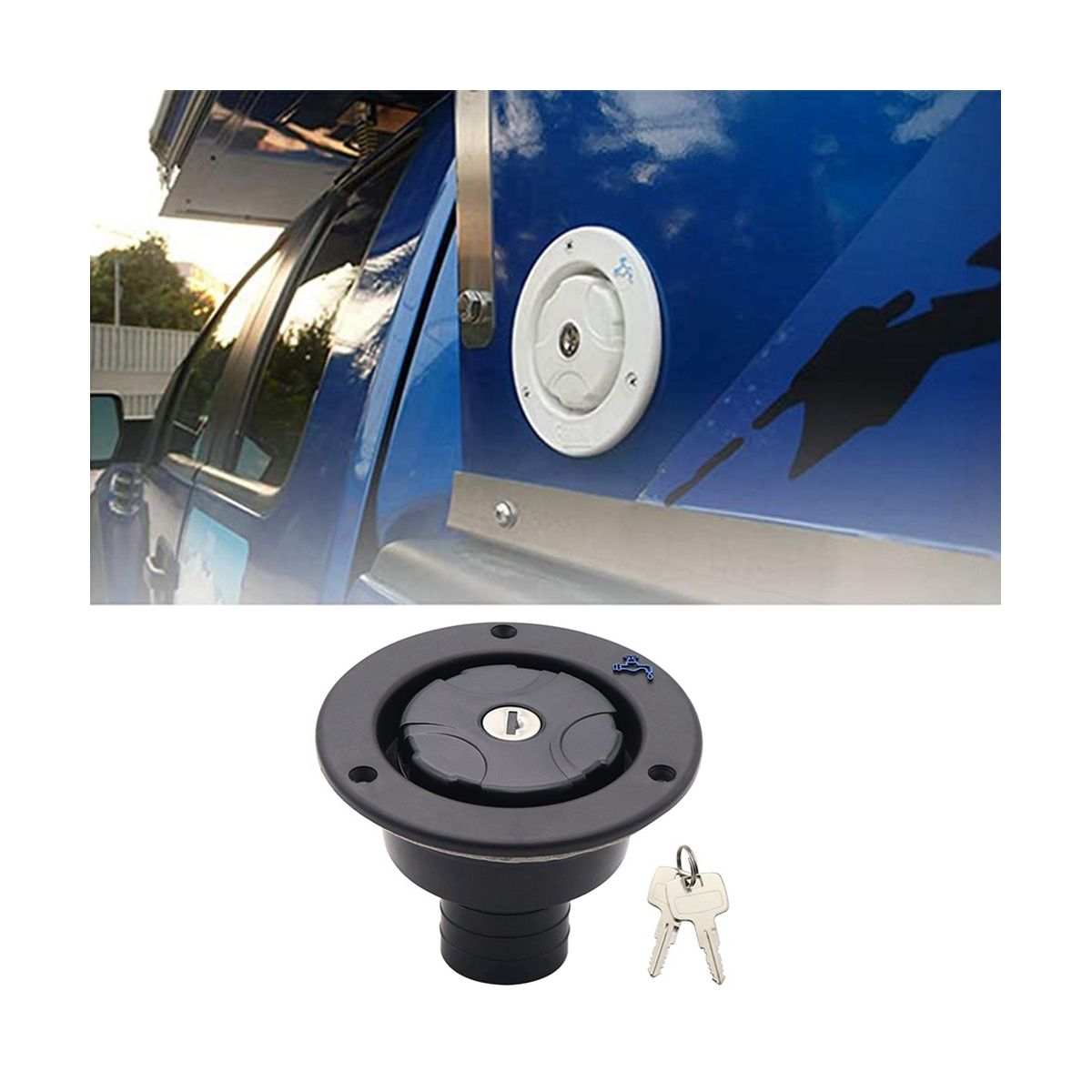 Lockable Filler Neck Tanks Water RV(Black)