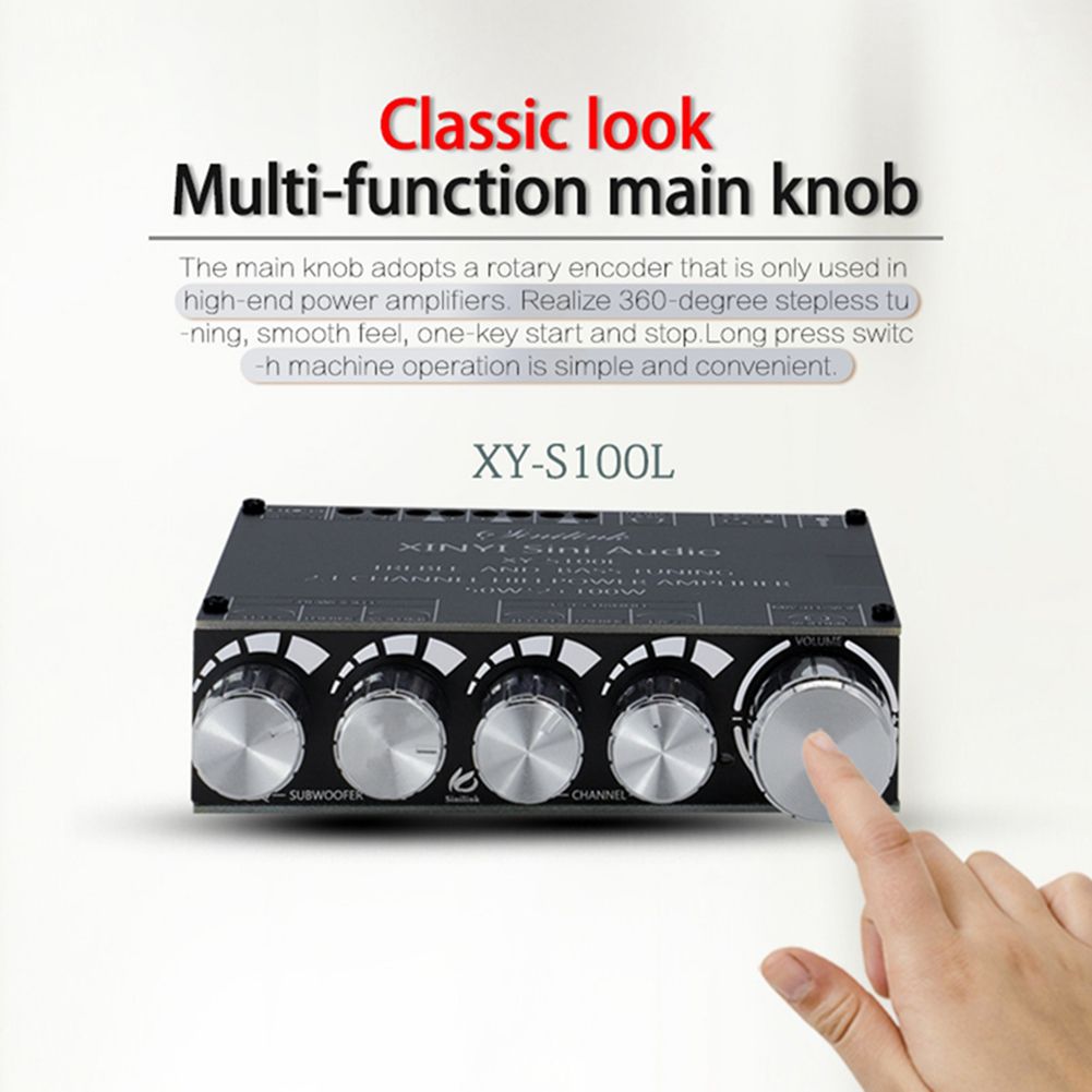 Bluetooth 5.0 2.1 Channel Power Audio Amplifier Stereo Subwoofer Amplifier Board 50WX2+100W Speaker AMP XY-S100L