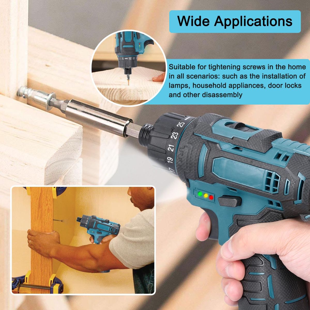 12 V Lithium Screwdriver Torque Adjustable 2 Speed Control Modes Multifunctional Repairing Tool Kit Brush Motor Electric Screw Driver for Mobilephones Computers Home Appliances