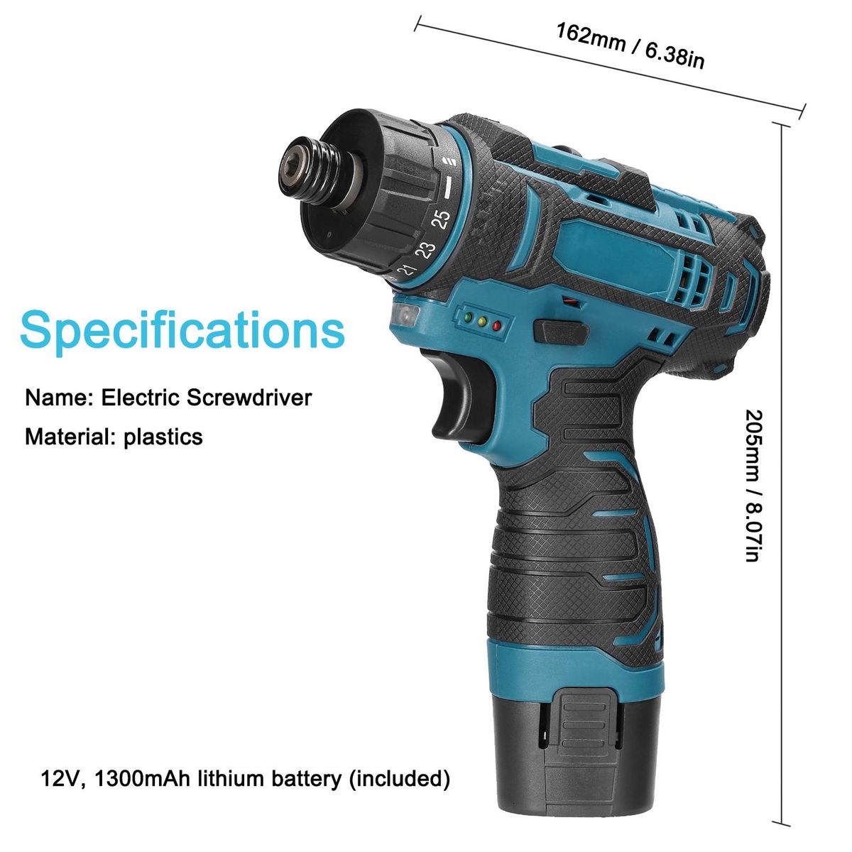 12 V Lithium Screwdriver Torque Adjustable 2 Speed Control Modes Multifunctional Repairing Tool Kit Brush Motor Electric Screw Driver for Mobilephones Computers Home Appliances