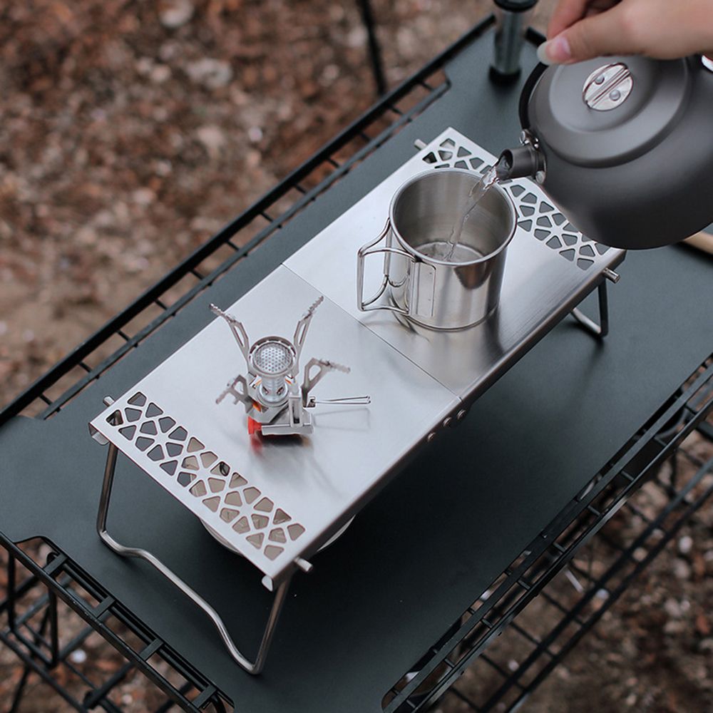 Outdoor Folding Camp Stove Stand Cooking Station Table For