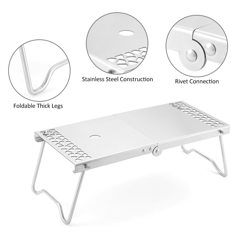 Outdoor Folding Camp Stove Stand Cooking Station Table For