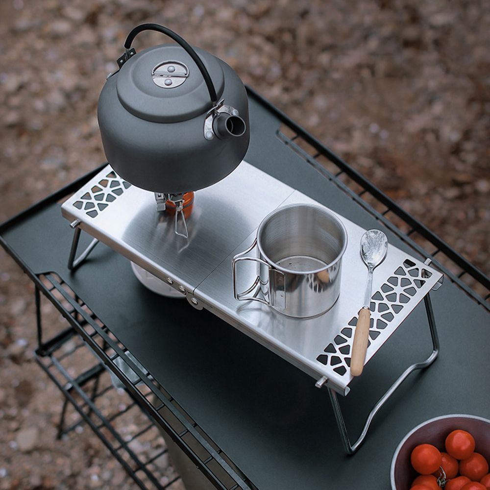 Outdoor Folding Camp Stove Stand Cooking Station Table For
