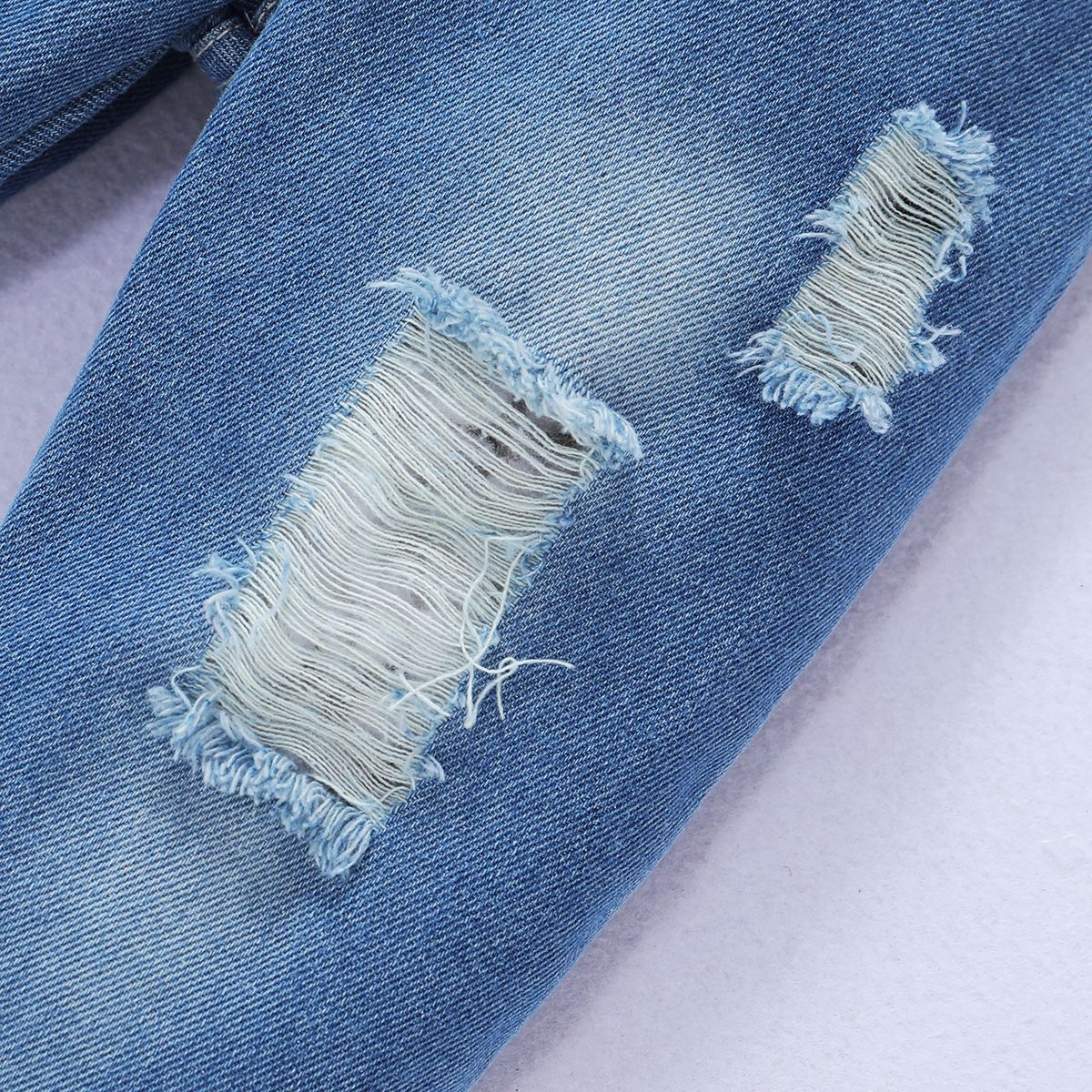 Kid Boys Denim Outfit Letter Print Long Sleeve Hoodie With Fashion Ripped Deisgn Jeans