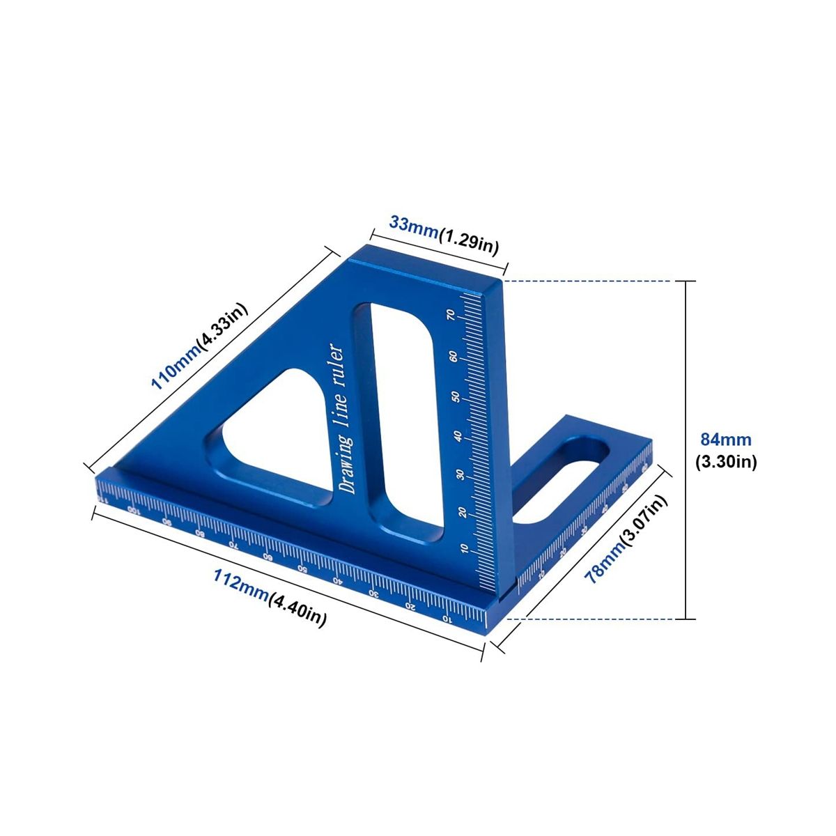 3D Multi-Angle Measuring Ruler,45/90 Degree Aluminum Alloy Woodworking Square Protractor, for Engineer Carpenter