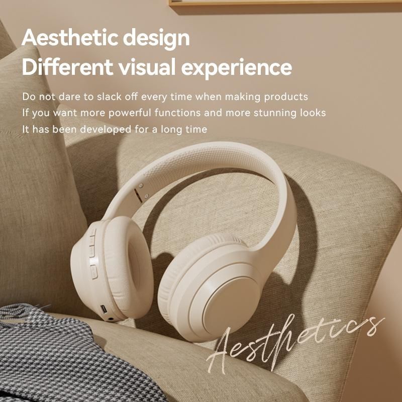 Over-ear bluetooth wireless headset Beige