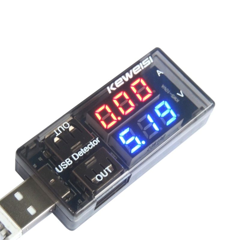 Blue Red Dual Display USB Tester 5V 12V Digital Voltmeter