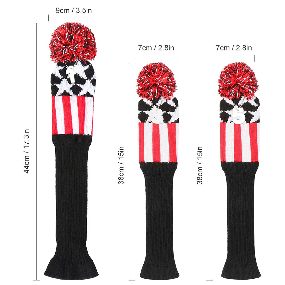 3 Pcs Golf Head Covers Set Wood Head Covers With Numbers