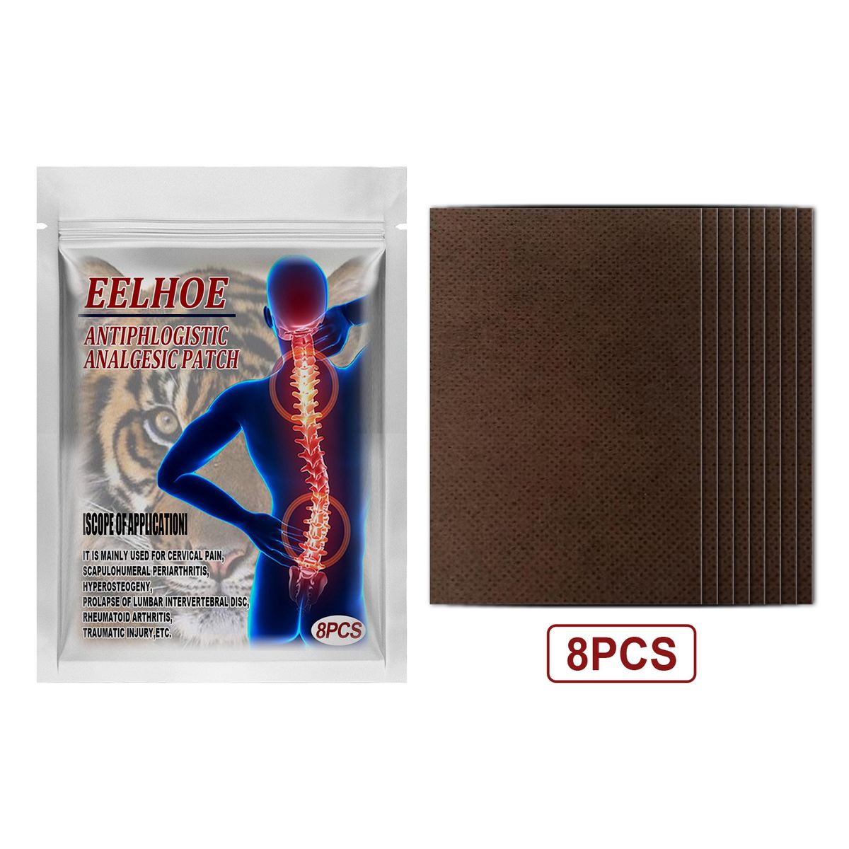 8PCS Joint Patches Pain Relieving Patches For Back Knee
