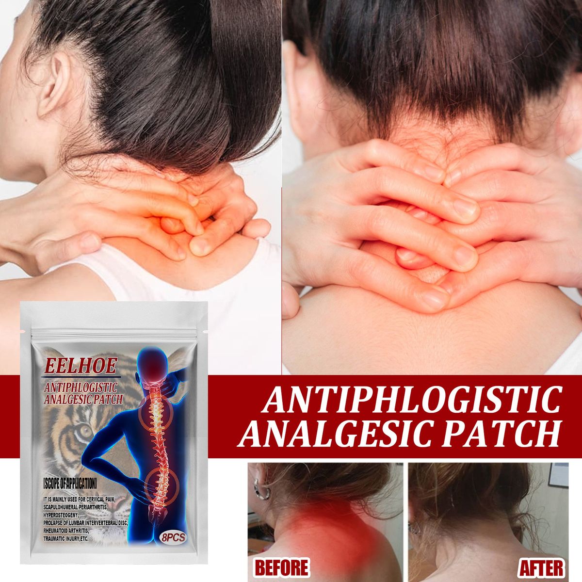 8PCS Joint Patches Pain Relieving Patches For Back Knee