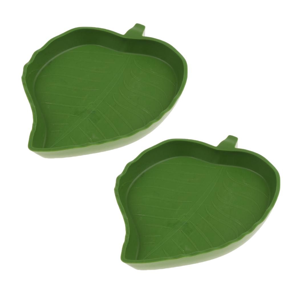 4Pcs Reptile Food And Water Dishes Mini Corner Feeding Bowl Small Leaf