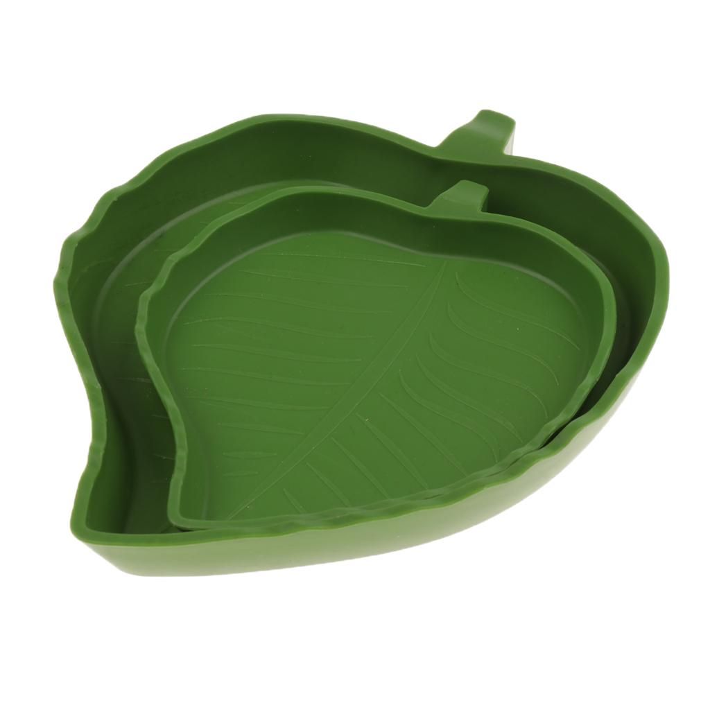 4Pcs Reptile Food And Water Dishes Mini Corner Feeding Bowl Small Leaf