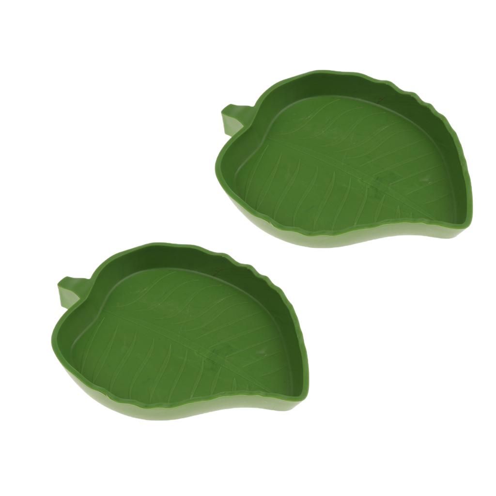4Pcs Reptile Food And Water Dishes Mini Corner Feeding Bowl Small Leaf