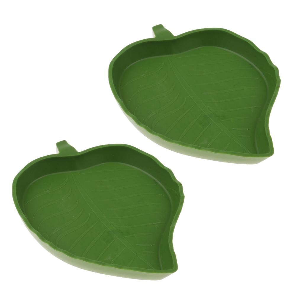 4Pcs Reptile Food And Water Dishes Mini Corner Feeding Bowl Small Leaf