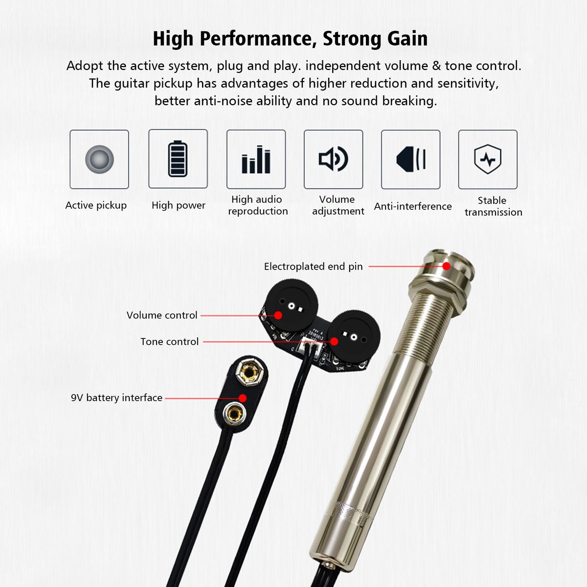 Pen Tube Style Acoustic Guitar Undersaddle Pickup Active