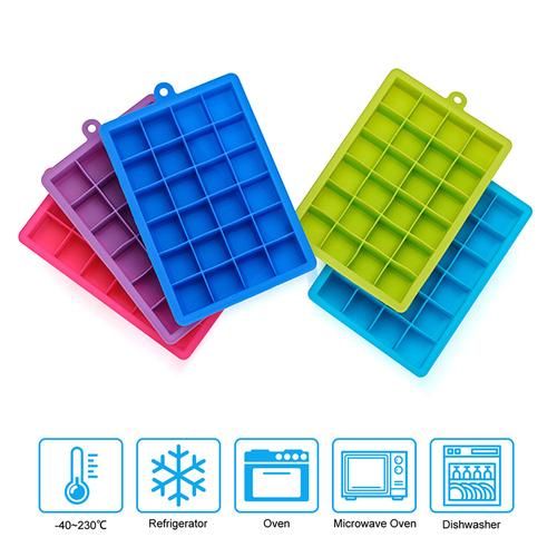 24 Grid Ice Cube Mold Silicone Ice Cube Tray Square Ice Tray Mould Easy Release Silicone Ice Cube Forms Bar Kitchen Accessories