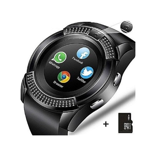 V8 Waterproof Smart Watch With Camera & Sim Slot + Free 16GB Memory Card