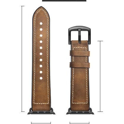Premium Watch Strap Band Style Italian Leather Band Black 38mm/40mm Brown